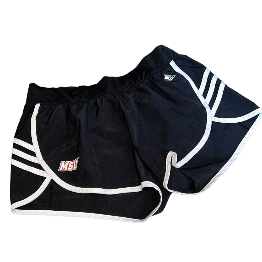 Black & White Adidas Athletic Shorts Montclair State University MSU Fitness Wear